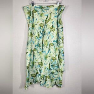 Lane Bryant Plus Floral Asymmetrical Skirt Boho Beach Summer Lightweight Chic